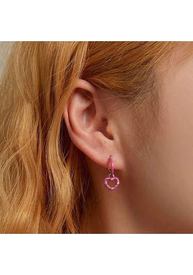 Flybuy 925 Ayar Gümüş Kalp Küpe - Elegan Kolye - Özel Günler İçin Orta Boy