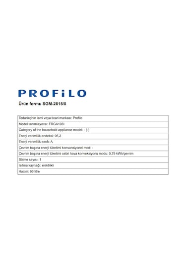 Profilo FRGA103I 66 LT Ankastre Fırın