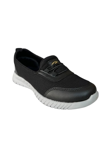 Akıllı Bağcıklı Çocuk Babet Ayakkabı Siyah - Gri-siyah Siyah