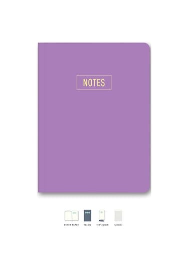 Le Color Notes Mini Defter Çizgili Mor 14x20 CM