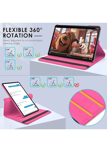 Samsung Galaxy Tab A9+ Plus 11 Inç Tablet Uyumlu 360 Döner Pu Deri Kılıf Seti Sm-x210 Kılıf