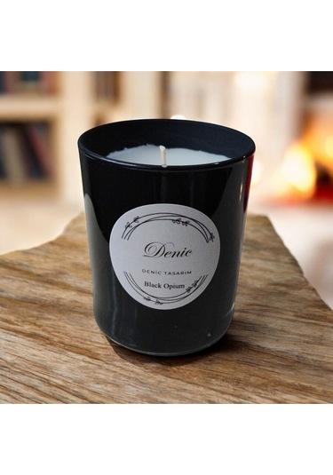 Denic Kokulu Mum Siyah Cam Bardak Blck Opioum 9*7 Çap