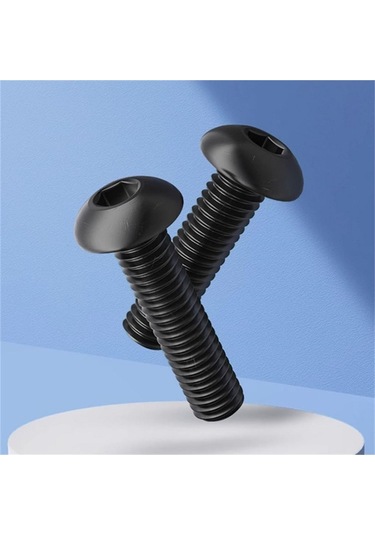 Bombe Başlı İmbus Civata Siyah Dın 7380 M5x10 Mm 20 Adet