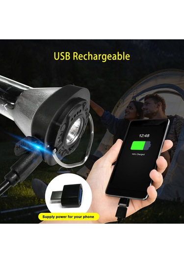 Teltree Kamp Işığı Seti: Şarj Edilebilir Led Fener, Taşınabilir Tripod Ve Aksesuarlar Dahil Siyah