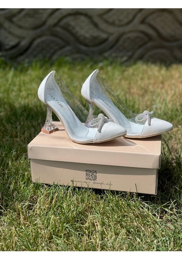 Daxtors D2030 Garantili Kadın Şeffaf Taşlı Klasik Topuklu Ayakkabı 22ydafl10000001-480 001