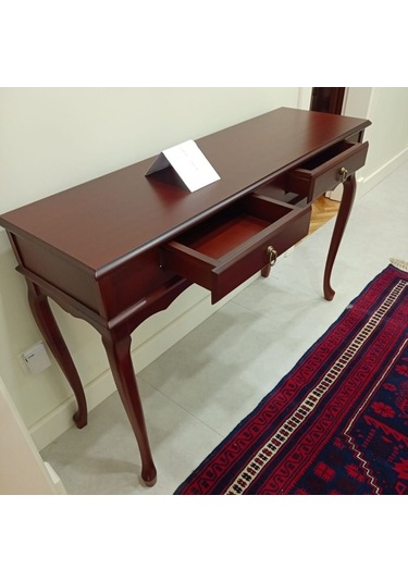 Roys Ahşap 100 Cm Koyu Ceviz Çift Çekmeceli  Dresuar Ahşap