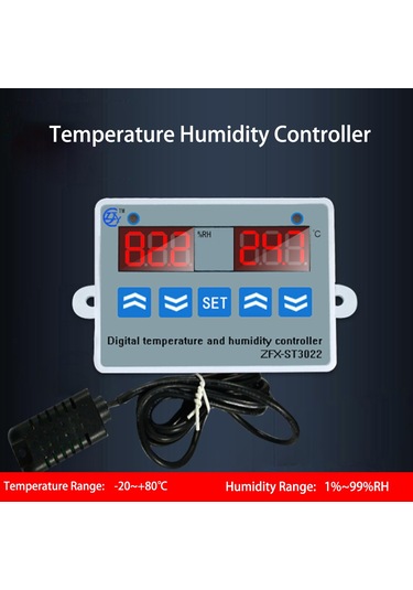 Suofeng Dijital Çift Ekranlı Sıcaklık Ve Nem Kontrol Cihazı - Dondurucu Ve Kuluçka İçin