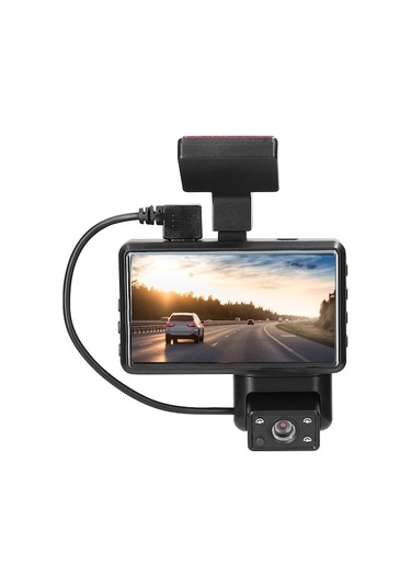 Novahub 1080p Dvr Çift Kamera Dash Kamera, Ön-iç, 3 Ekran, 170 Geniş Açılı, Gece Görüş, G-sensörü, Döngü Kaydı, Ses Kaydı