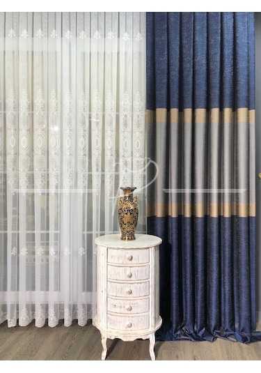 Fon Perde Bantlı Panel 4 Renk Satenimsi Görüntü