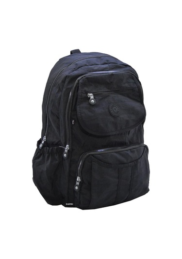 Klinkır Bayan Sırt Çantası Çok Cepli Yağmura Dayanıklı Hafif Kumaş Yeşil Renk Okul Çantası Siyah