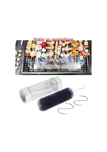 Homyl Örgü Barbekü Barbekü Sigara Içen 6in-fırça-ve-kanca Gümüş