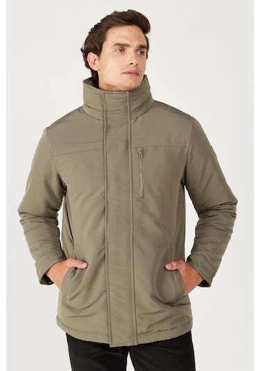 Wrangler Regular Fit Normal Kesim Kapüşonlu Yeşil Parka W40BWWX45 Yeşil