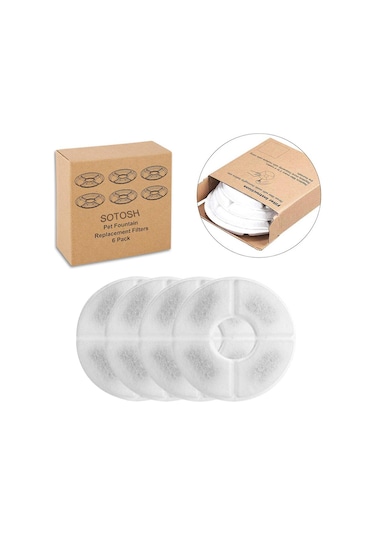 Moveevo Flower Fountain & Kedi Çeşmeleri İçin 4'lü Filtre Seti - Evcil Hayvan Su Sebili Yedek Filtreleri