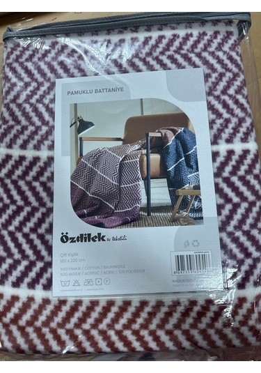Colorida Cift Kisilik Pamuklu Battaniye Petrol Petrol