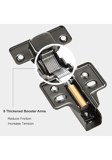 Paslanmaz Çelik Damper Menteşeleri, Yumuşak Kapanma, Amort Silver-embed,