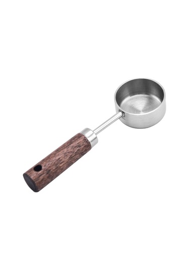 Sones 15ml Ahşap Saplı Paslanmaz Çelik Ölçüm Kaşığı Kahve Tozu Süt Tozu Kaşığı, Renk: Gümüş