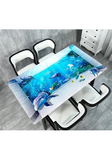 Masa Kaplama Folyosu Mobilya Masa Kaplama Folyoları 3D Akvaryum