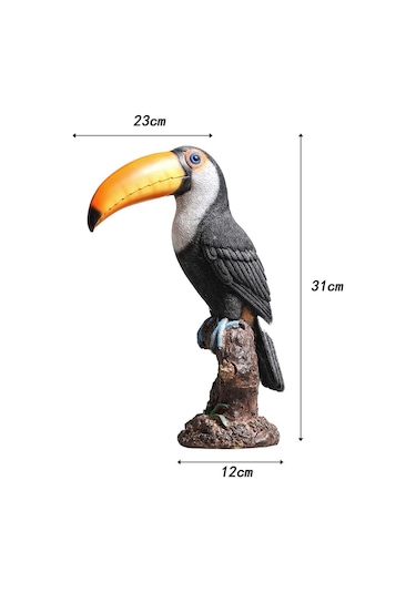 Suntek Magideal Toucan Güdük Heykeli Reçine Süs El Yapımı 12"