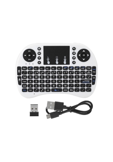 Mini Kablosuz Klavye Flymouse 2.4g Multimedya Dokunmatik Yüzeyli Dokunmatik Klavye Beyaz