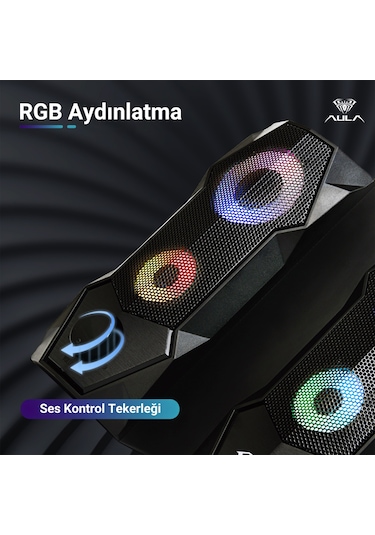 Aula N-301 10w Masaüstü Rgb Gaming Oyuncu Pc 1+1 Speaker Hoparlör