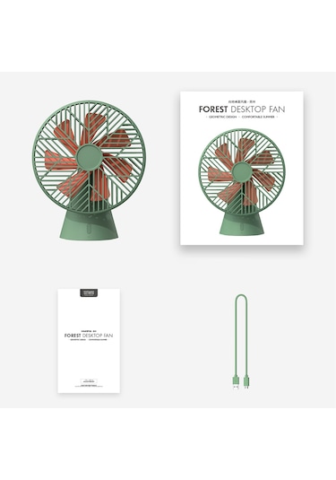 Sothıng Forest Masaüstü Vantilatör Usb Şarj Edilebilir Sessiz Soğutma Fanı 3 Rüzgar Hızı - Beyaz Beyaz