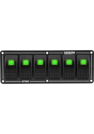 Goldsea Switch Panel Slim Model 6 Anahtar Yeşil