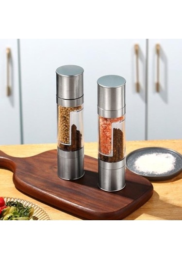 Besthome1 Çift Bölmeli Karabiber Öğütücü, Baharat Şişesi, Mutfak Keyfi Diğer