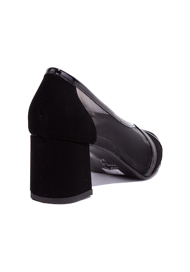 Dagoster Dza07 2682009 Siyah Süet Klasik Topuklu Kadın Ayakkabı 001