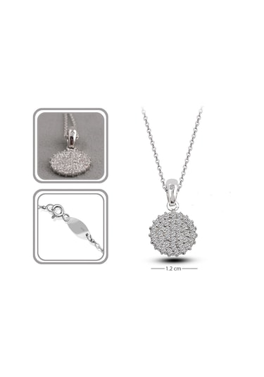 Kuyumcudukkani Yuvarlak Sembollu Mini Set - 24041-w-w-slv Beyaz