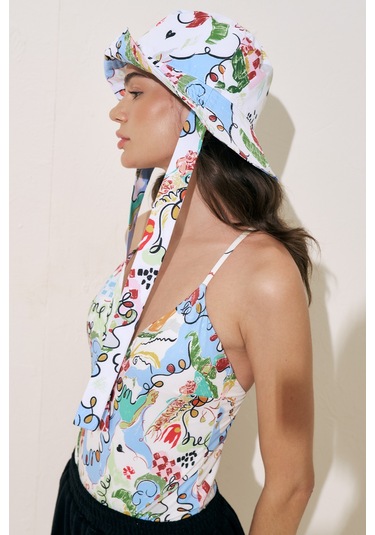 Bağlamalı Bucket Şapka Summer Summer