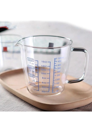 Borosilikat Cam Ölçüm Fincan Şeffaf Ölçekli Şeffaf Kupa Espresso Kahve Suyu Tek Ağızlı Drinkware Fincan 250ml