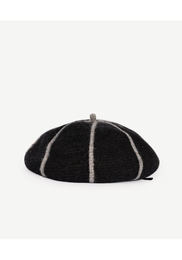 Yargıcı Yün Karışımlı Vintage Şapka 25kksp6022x 001 Siyah
