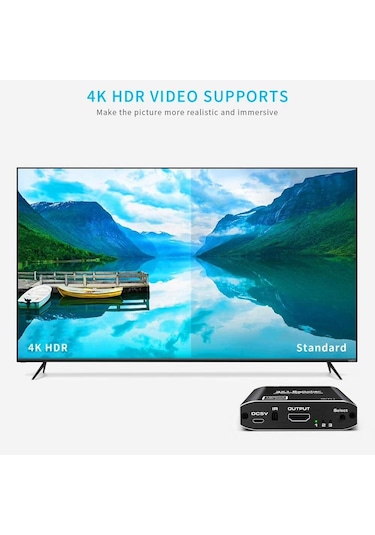 Gplus 4K321M 3 Port Hdmı 2.0 4K 60Hz Hdr 10 Hdcp 2.2 Metal Switch