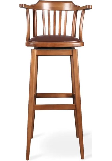 Arven Döner Ahşap Bar Sandalyesi Ceviz