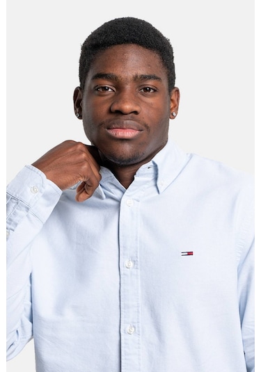 Tommy Jeans Erkek Gömlek-dm0dm21298 Mavi