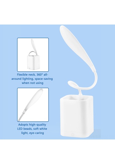 Kosona Led Göz Korumalı Masa Lambası - 3 Seviye Aydınlatma, Dalgalanmasız Işık, Esnek Boyun, Usb Şarj Edilebilir Ve Kalem Kutusu İçeren Çok Fonksiyonlu Işık Kaynağı Diğer