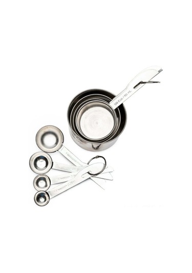 Fosenze 8 Parça Paslanmaz Çelik Ölçü Kupa Ve Kaşık Seti - Fırınlama Ve Pişirme İçin Dayanıklı, Yığılabilir, Lavabo Güvenli