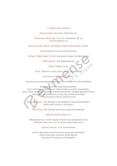 Latte Sırt Mekanizmalı Köşe Koltuk Takımı Krem