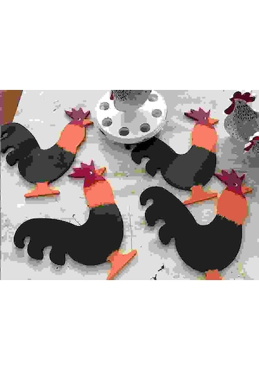 Horoz Ahşap Supla - Amerikan Servis - Tabak Altı Çok Renkli