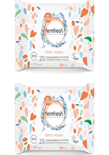 Femfresh Genital Bölge Yıkama Islak Mendili 2 x 25'li