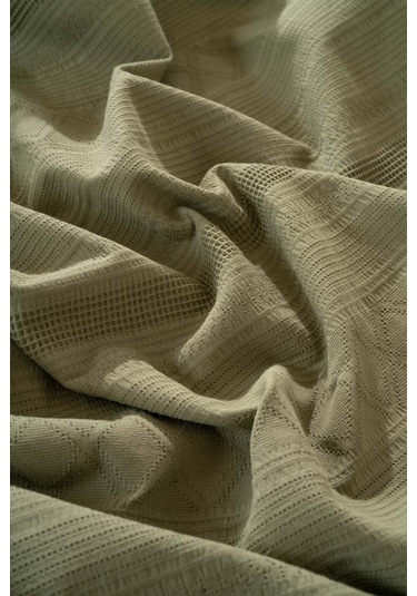 Tziana Haki Yeşil Çift Kişilik Jakarlı Yatak Örtüsü Takımı 3 Parça Uyku Seti Yeşil