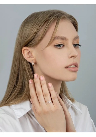 Veronika Nişan Yüzüğü 925 Ayar Gümüş Altın Kaplama Fiyonit Taşlı 224320323 Altın