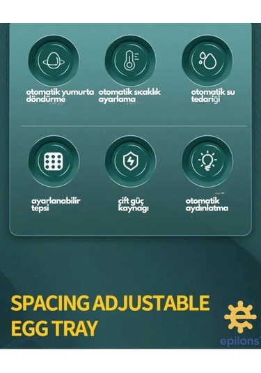 Kuluçka Makinesi Wifi Kamera Hediyeli 130 Lu Tam Otomatik Yedek Motorlu