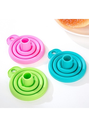 Pembe Wıkhostar Dolum Şişeleri İçin Katlanabilir Huniler Mutfak Silikon Huni Gıda Sınıfı Tpr Katlanabilir Huni Mutfak Aletleri Yağ Doldurucu Pembe