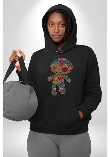 Voofoo Bebeği Doll Doldurulmuş Bebek Kadın Erkek Siyah Kapüşonlu Sweatshirt Hoodie Siyah