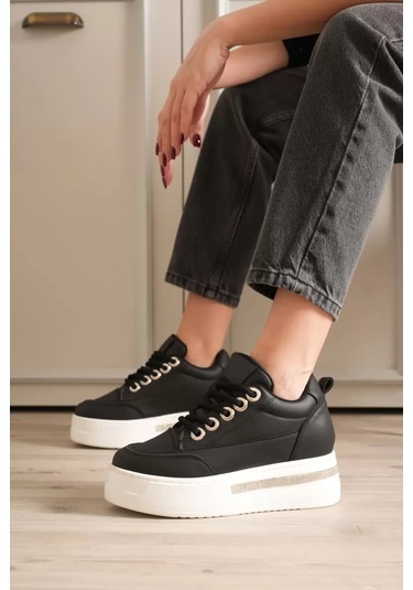 Trendella Siyah Kadın Gizli Topuklu Sneaker Tr04ms01a Beyaz