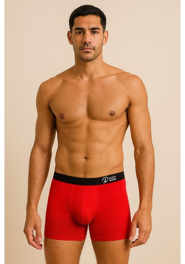 Ece's Design Modal Erkek Boxer 2 Parça 1004 Kırmızı - Siyah