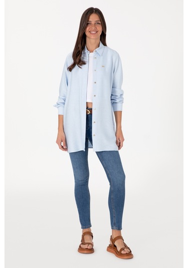 U.s. Polo Assn. Kadın Açık Mavi Gömlek Tunik Dokuma 50306411-vr003 Acık Mavı