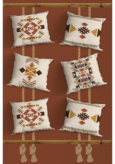 Belle Benoit Baskılı Dekoratif 6'lı Koltuk Kırlent Kılıfı Desen34