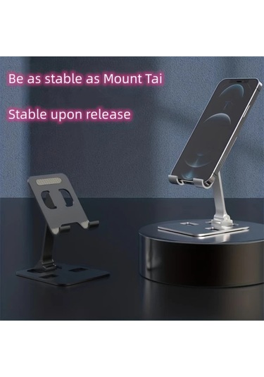 Chenkestoreone Aurora Gümüş Tüm Metal Katlanır Çok Açılı Telefon Tablet Tutucu Aurora Gümüşî